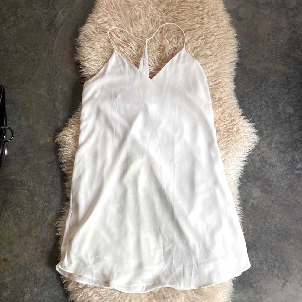 Cream color spagetti strap flowy mini dress
